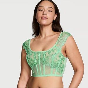 NWT 2-Pack Dream Angels Boho Floral Embroidery Cap-Sleeve Corset Top